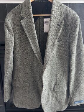 Polo by Ralph Lauren Herringbone Sport Coat - Gray & Cream Retail 798